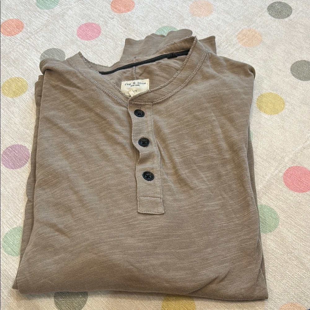 Men's Gray Rag & Bone Henley Shirt